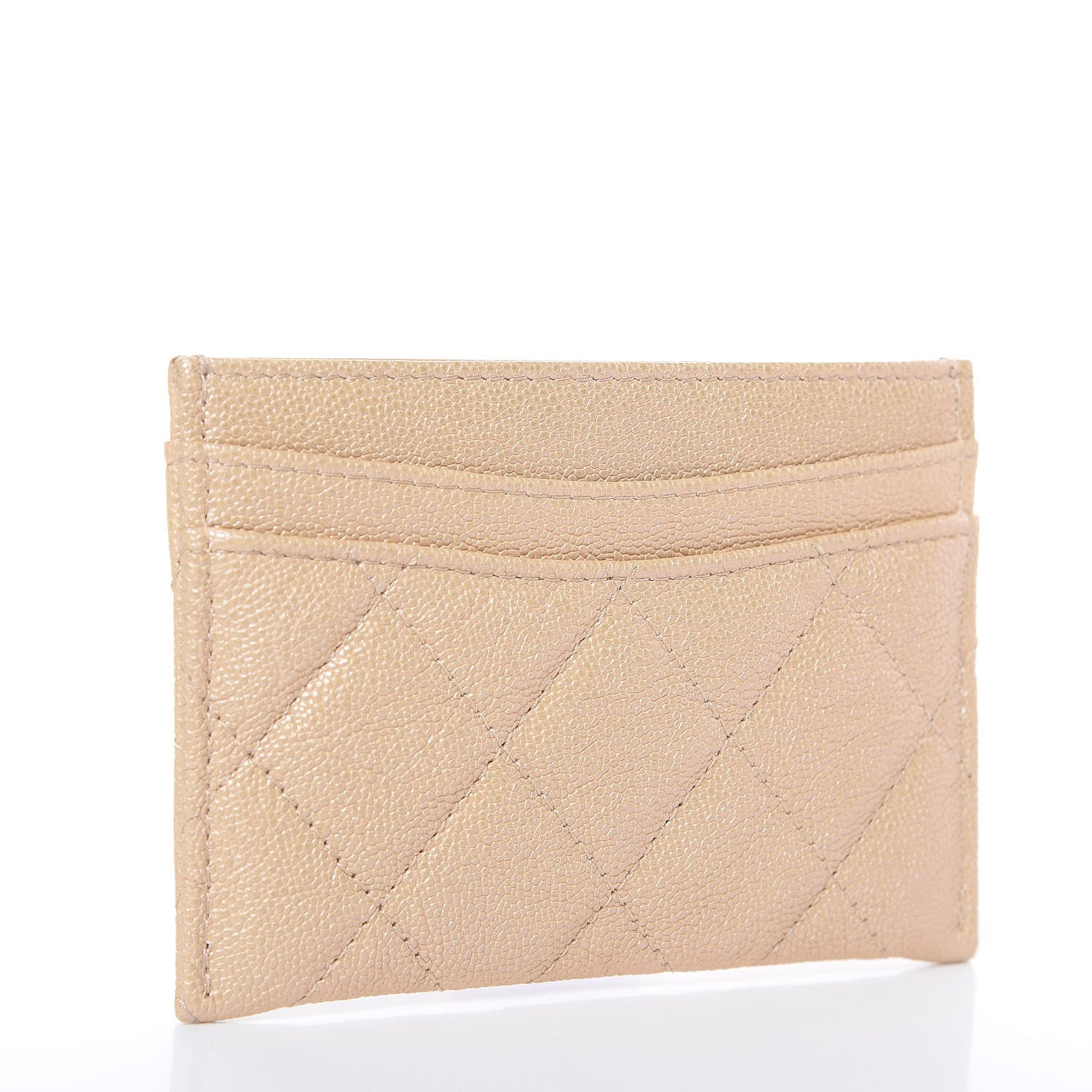 Chanel Iridescent Caviar Quilted Card Holder Beige 3 of 9