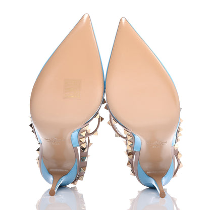 Valentino Garavani Patent Rockstud Ankle Strap 100mm Pumps 39.5 Parrot Poudre 5 of 8