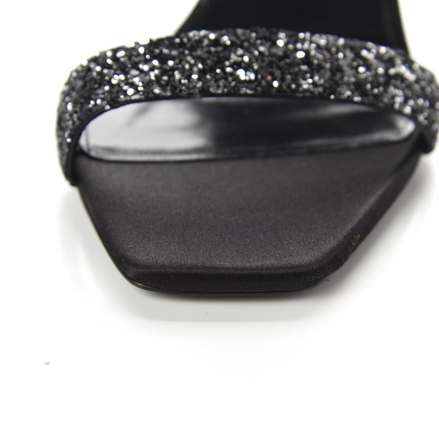 Saint Laurent Glitter Amber 105 Ankle Strap Sandals 39 Black 13 of 14