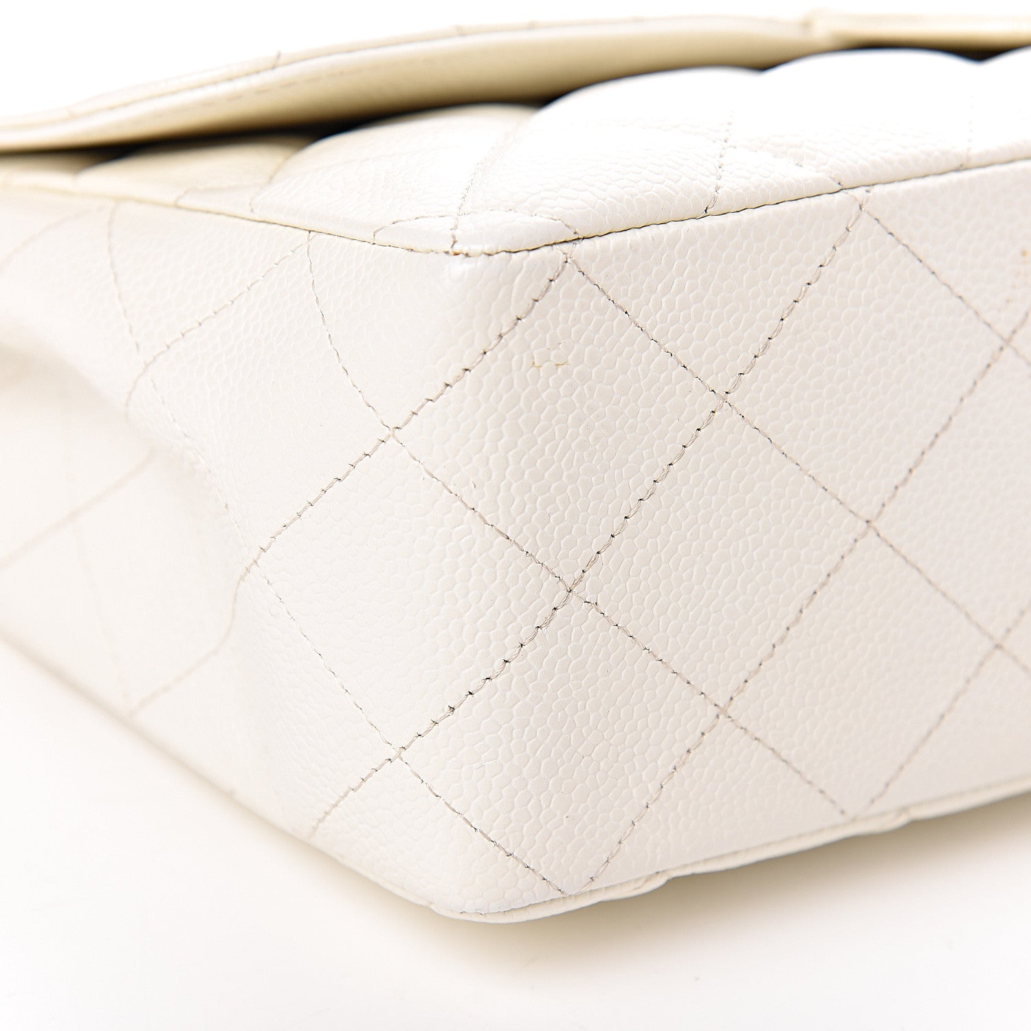 Chanel Caviar Quilted Jumbo Single Flap White 9 of 13