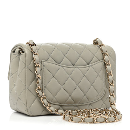 Chanel Lambskin Quilted Mini Rectangular Flap Grey 3 of 10