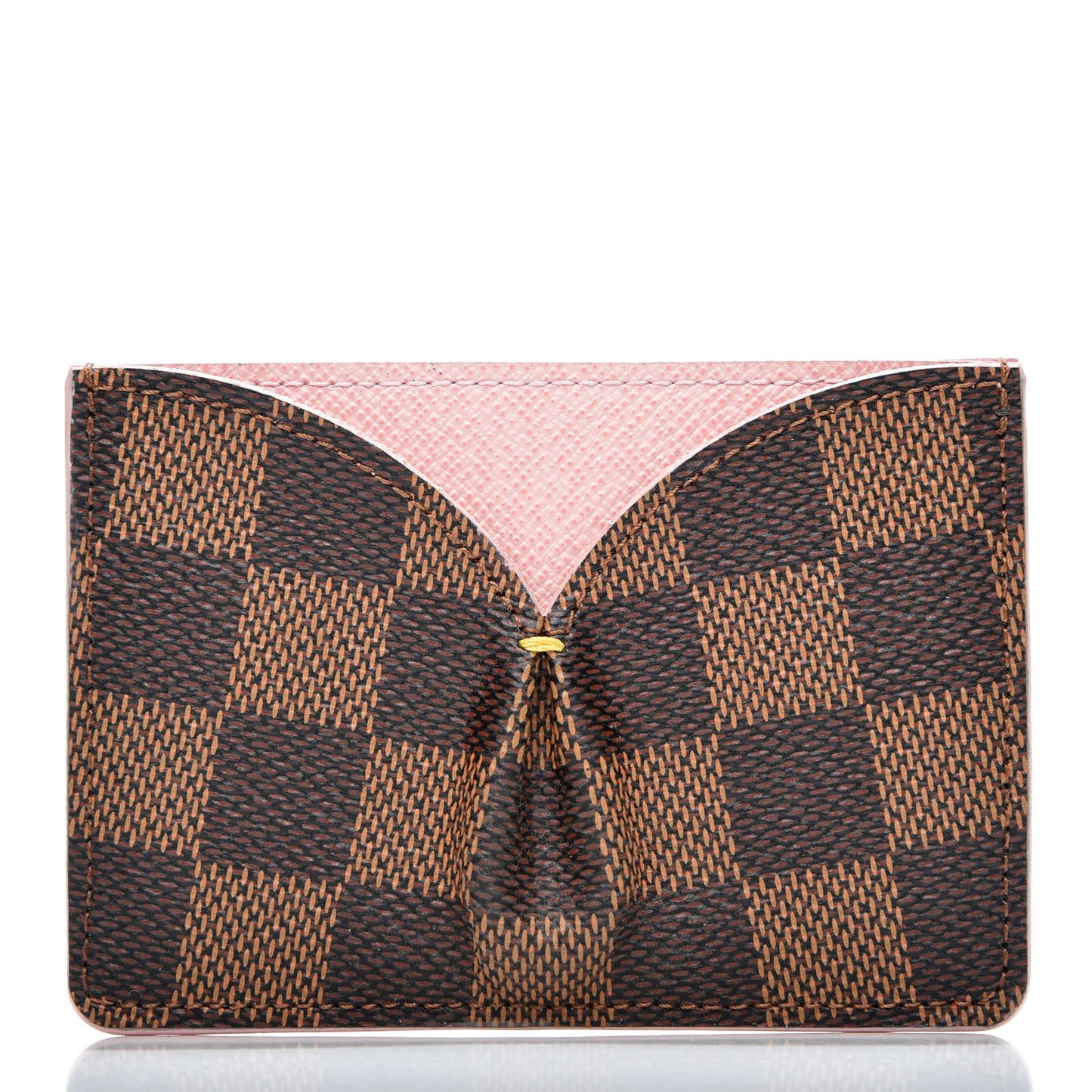 Damier Ebene Caissa Card Holder Rose Ballerine