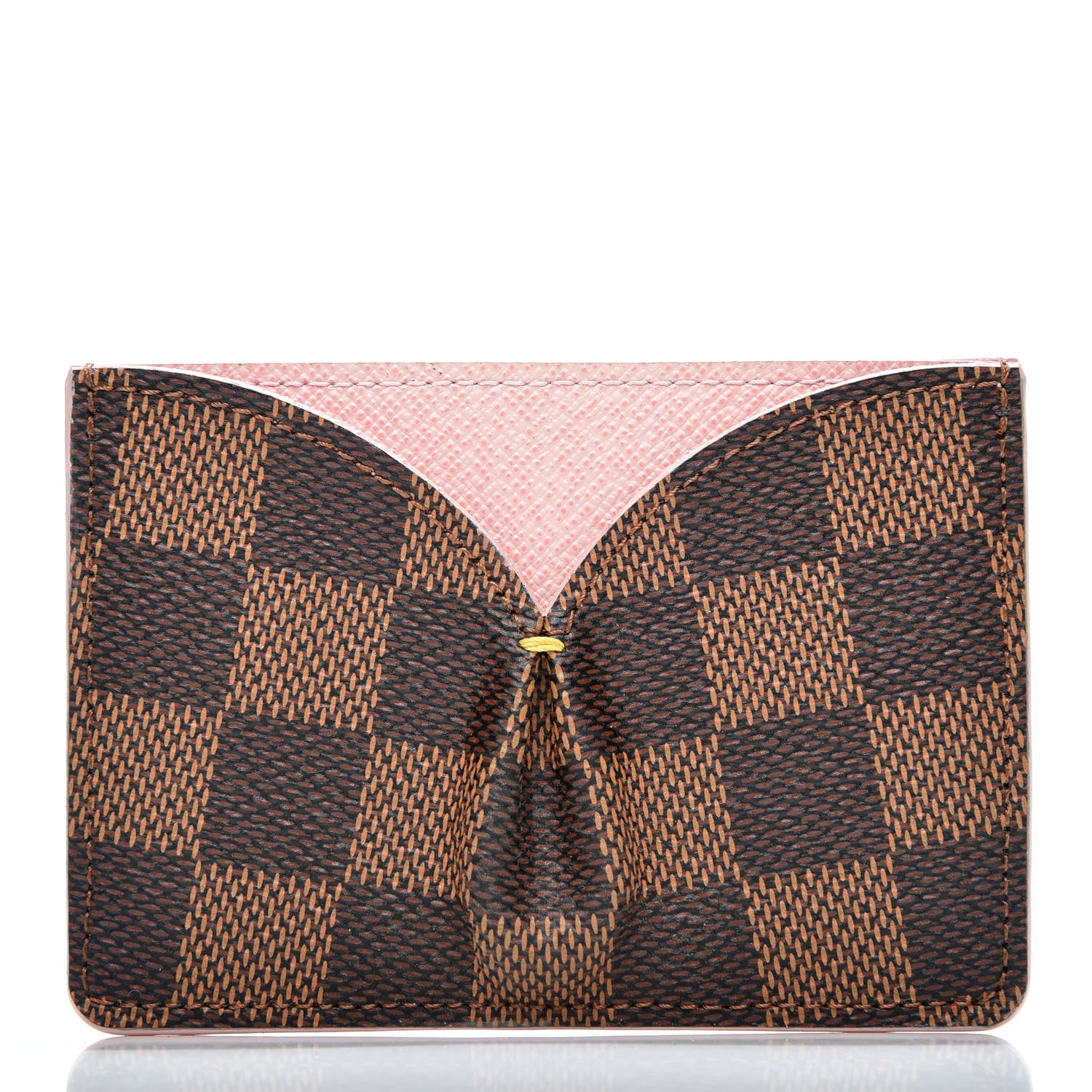 Louis Vuitton Damier Ebene Caissa Card Holder Rose Ballerine 1 of 8