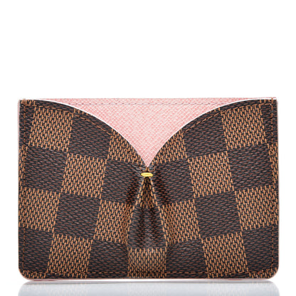 Louis Vuitton Damier Ebene Caissa Card Holder Rose Ballerine 1 of 8