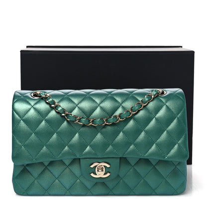 Chanel Iridescent Calfskin Quilted Medium Double Flap Green 11 of 11