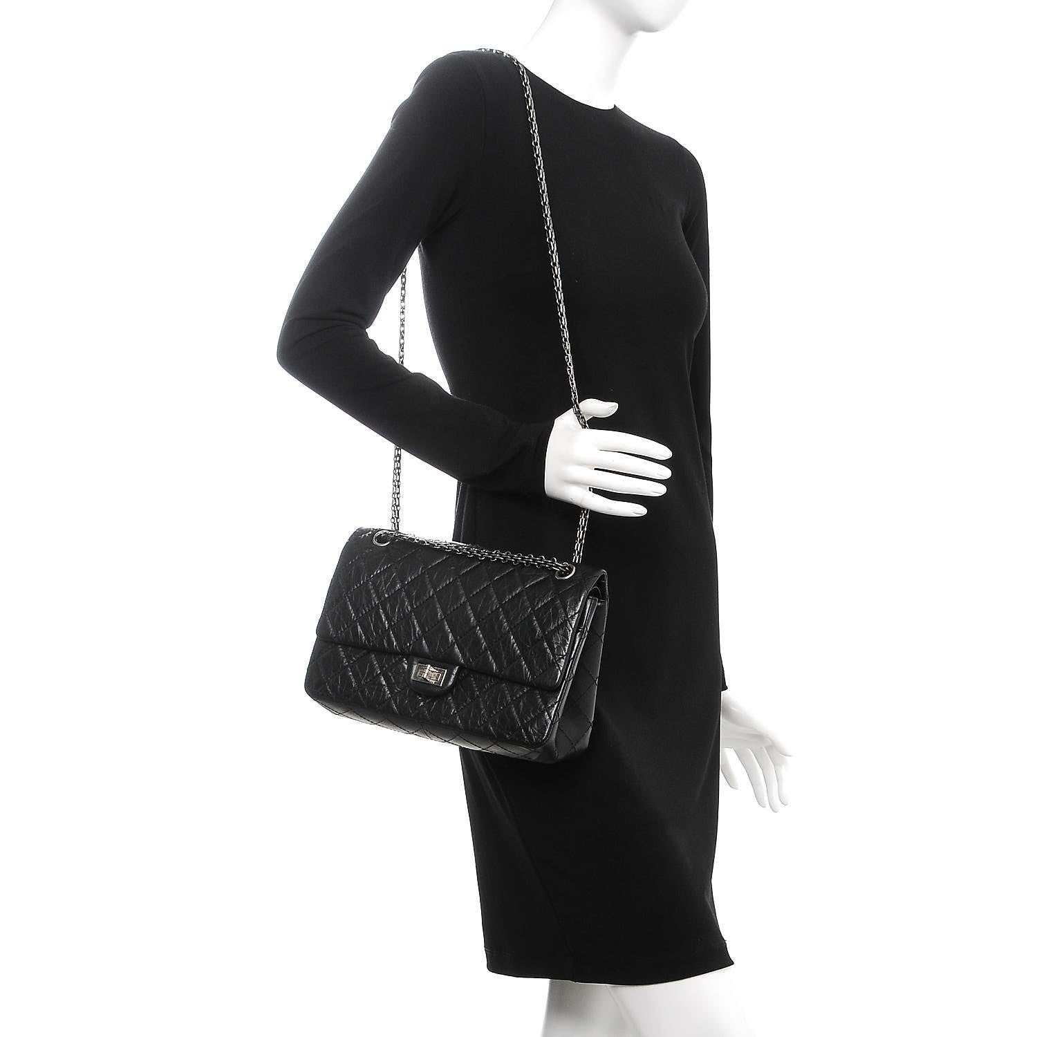 Chanel Aged Calfskin Quilted 2.55 Reissue 226 Flap Black 3 of 8