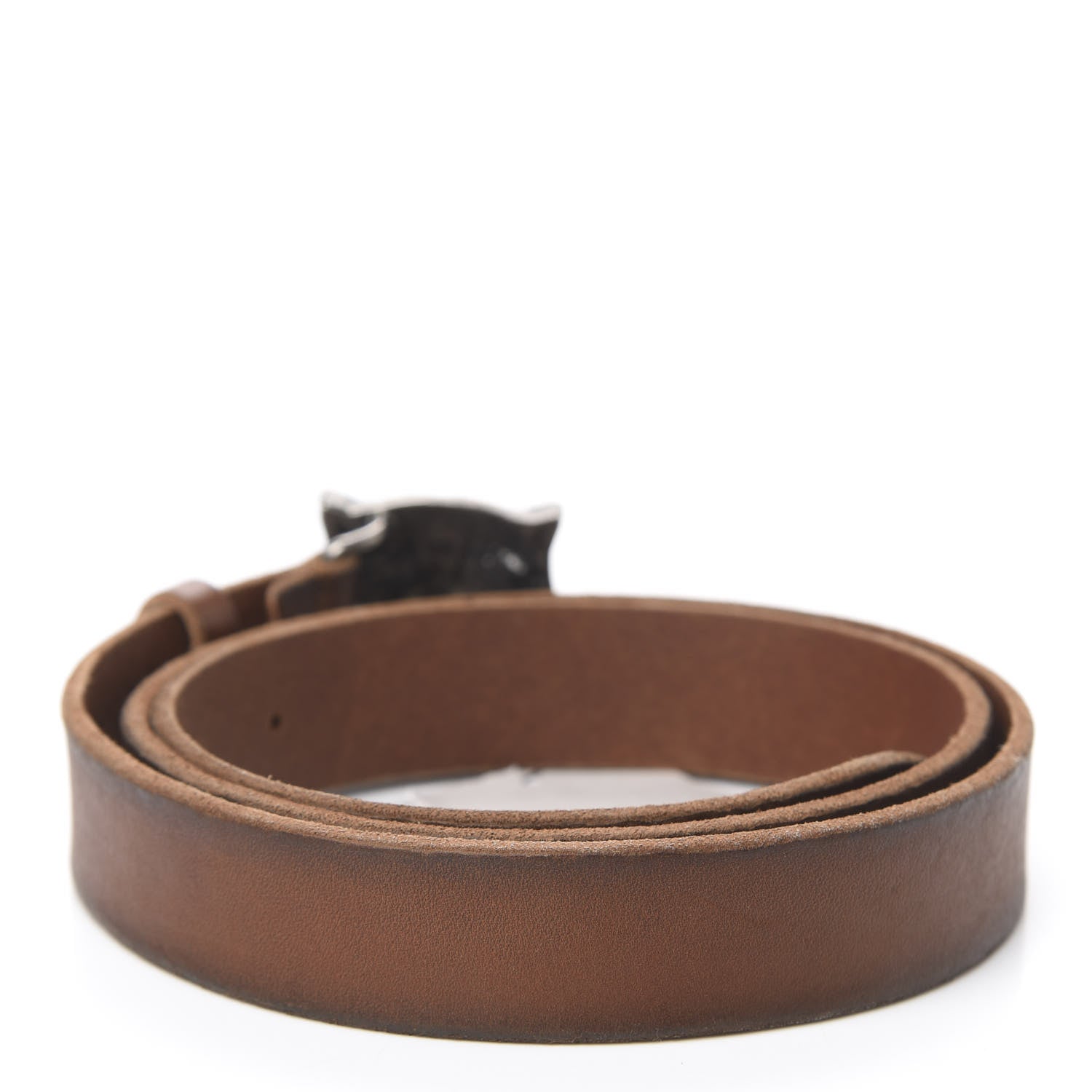 Gucci Cuoio Toscano Nickel Feline Buckle Belt 100 40 Cuir 2 of 5