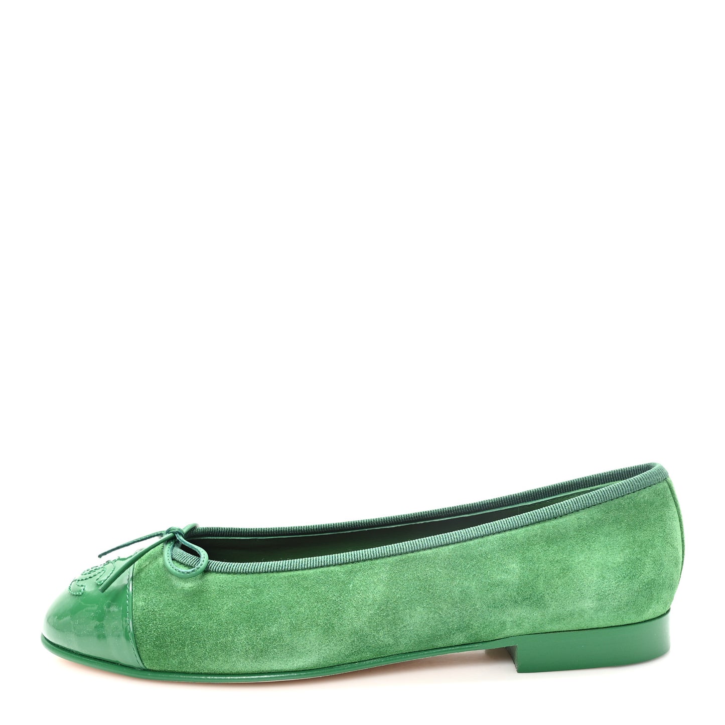 Suede Patent Cap Toe CC Ballerina Flats 38 Green