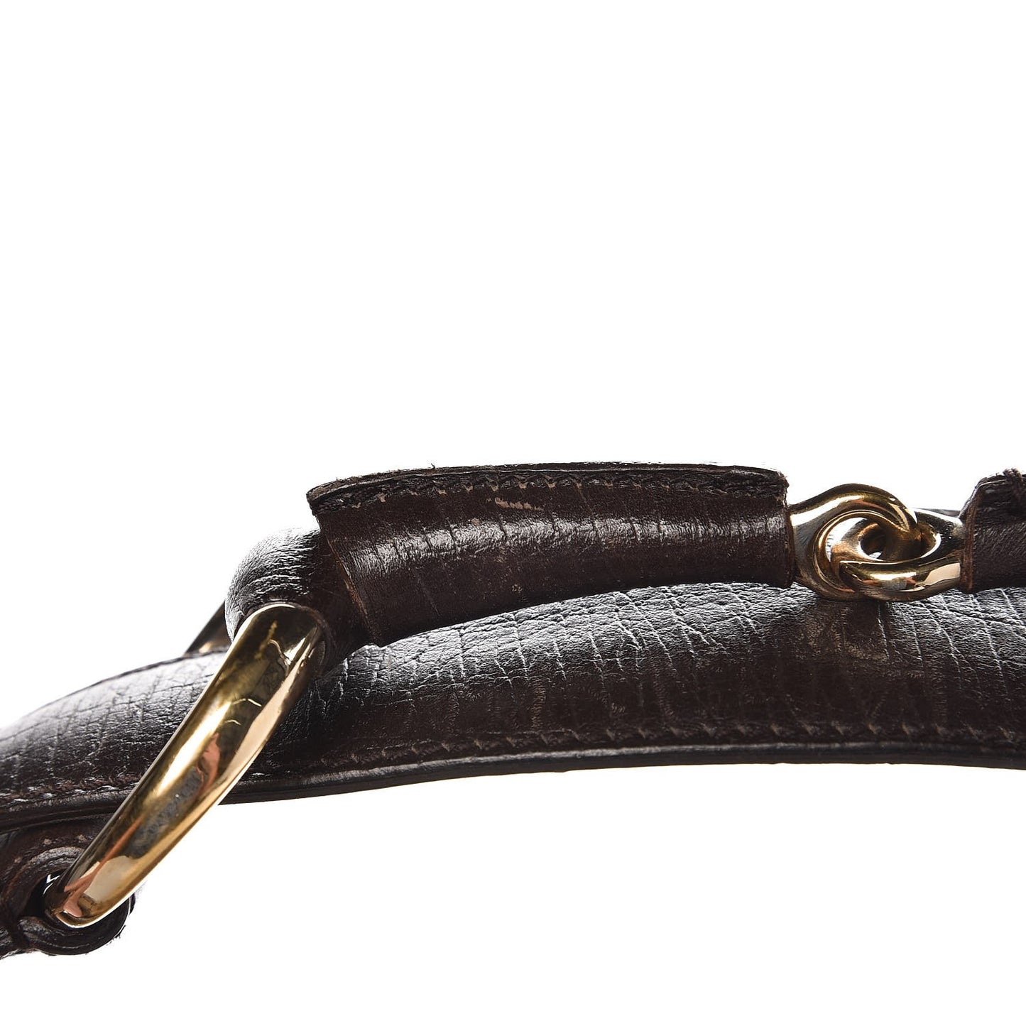Monogram Medium Horsebit Chain Hobo Dark Brown