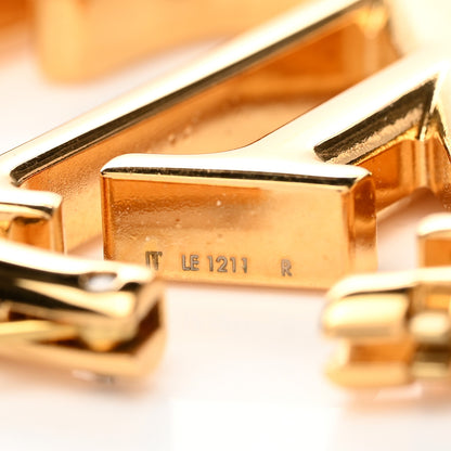 Louis Vuitton Metal Louise Hoop Earrings Gold 4 of 5