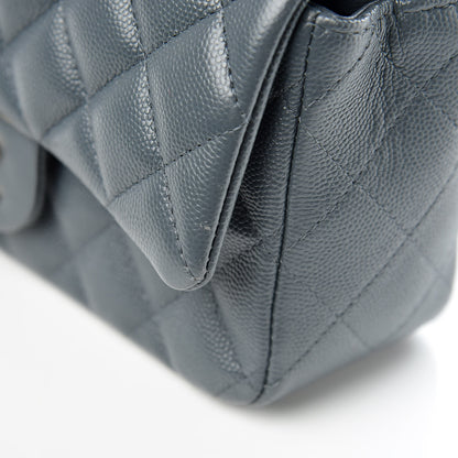 Chanel Caviar Quilted Mini Rectangular Flap Dark Grey 10 of 11