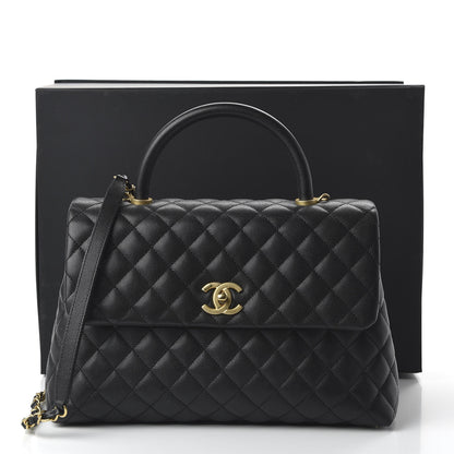 Chanel Caviar Quilted Medium Coco Handle Flap Black 11 of 11