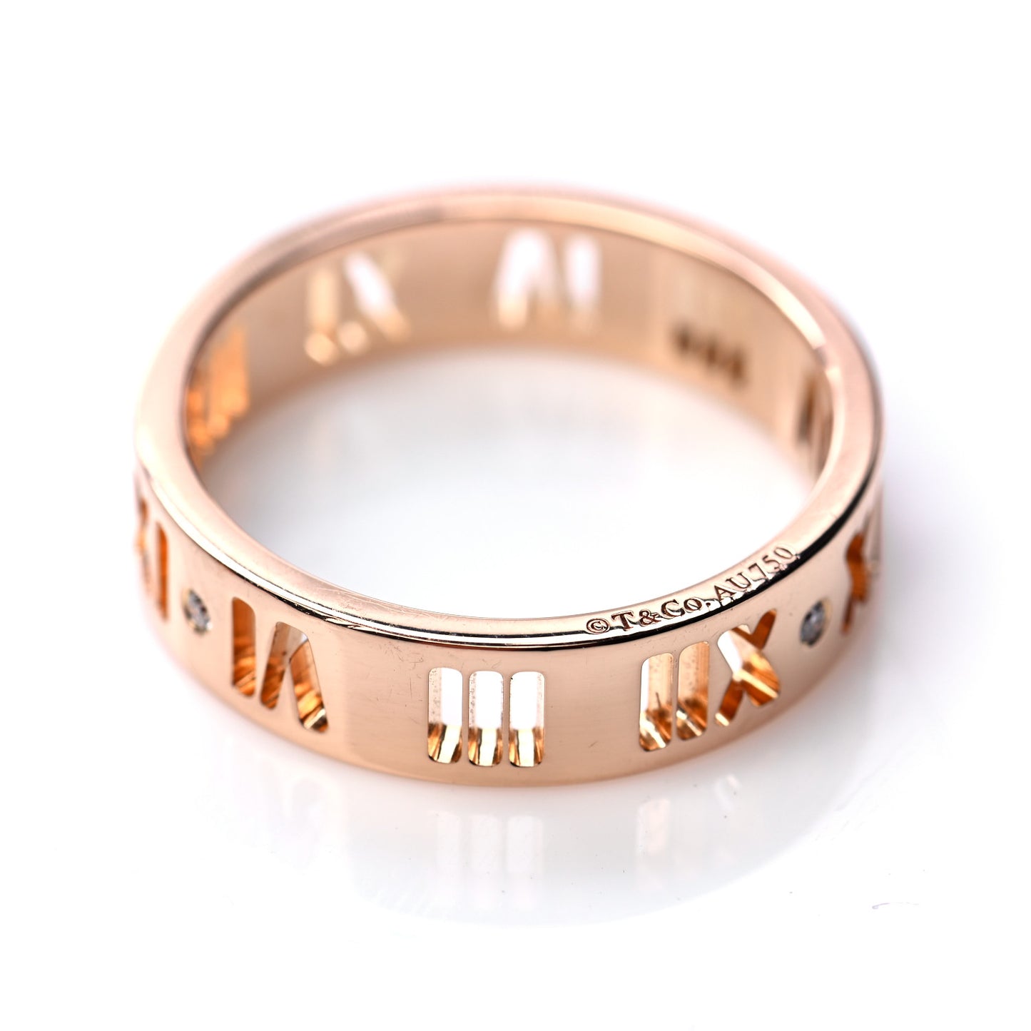 18K Rose Gold Diamond Atlas Pierced Ring 54 7