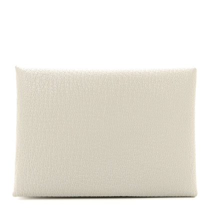 Hermes Chevre Mysore Calvi Duo Card Case Gris Perle 1 of 8