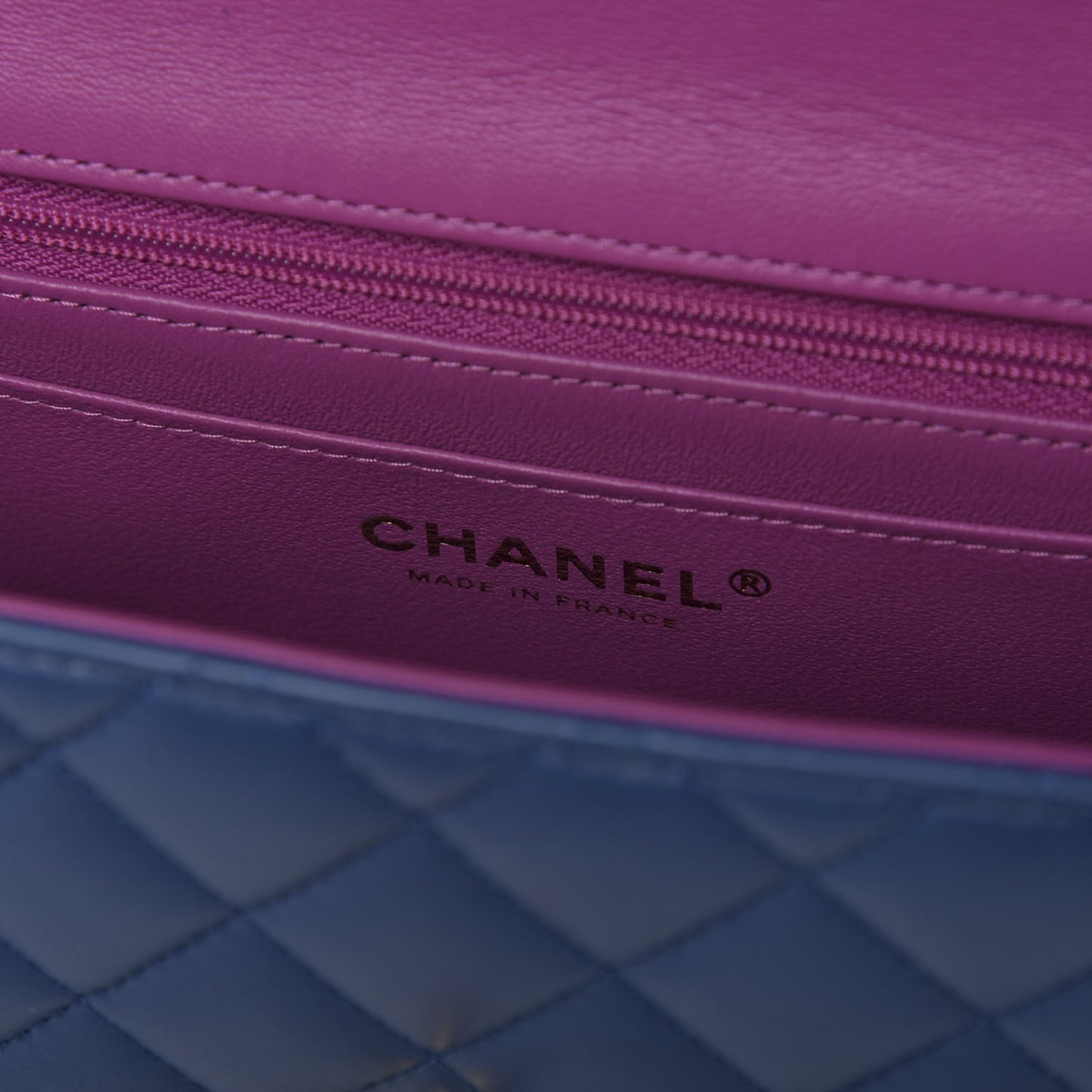 Lambskin Quilted Mini Rectangular Flap Blue Purple