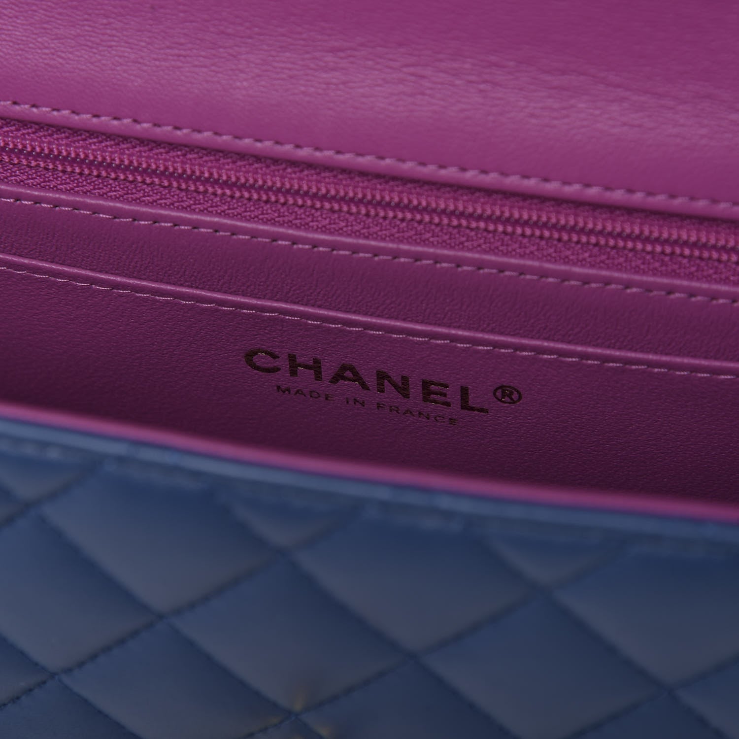 Chanel Lambskin Quilted Mini Rectangular Flap Blue Purple 6 of 11