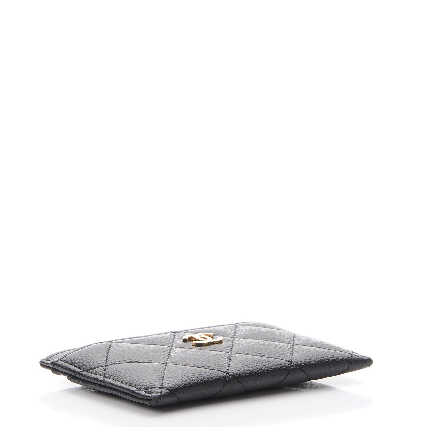 Caviar Quilted Card Holder Black