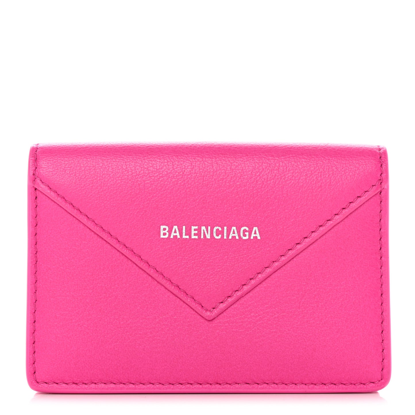 Smooth Calfskin Papier Flap Card Holder Rose Magenta