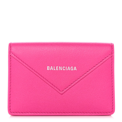Balenciaga Smooth Calfskin Papier Flap Card Holder Rose Magenta 1 of 6