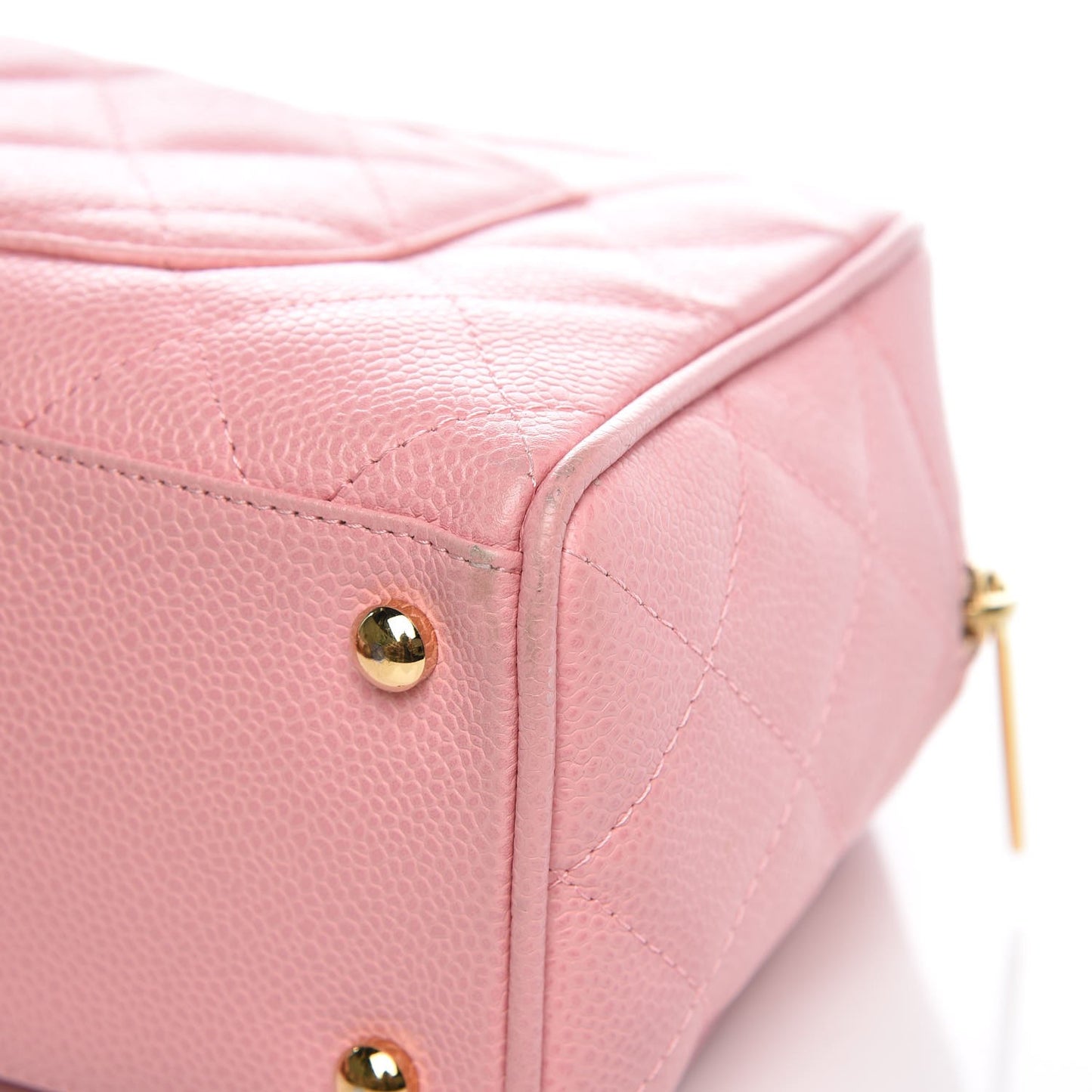 Caviar Quilted Small Bowler Pink