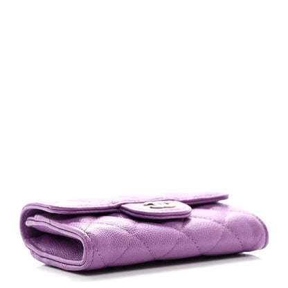 Chanel Caviar Quilted Flap Card Holder Wallet Purple 4 of 8