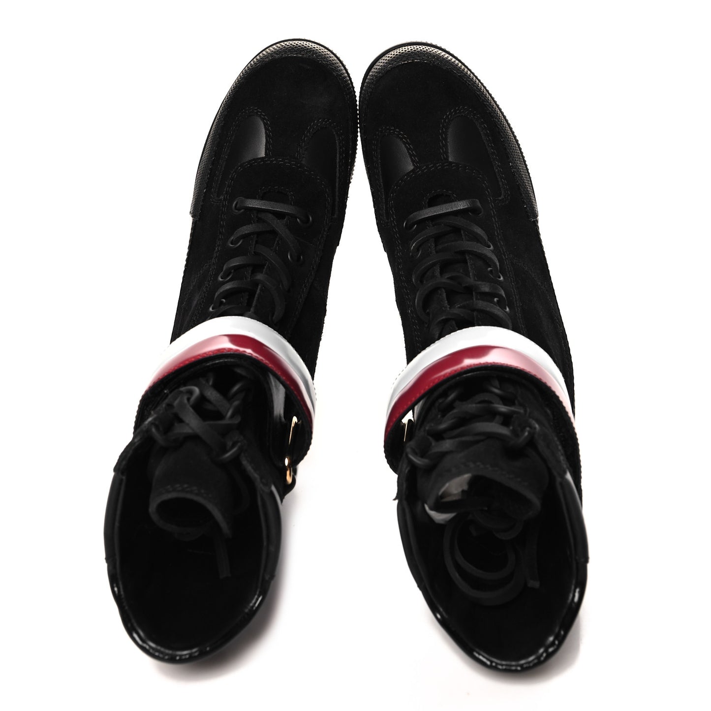 Suede Calfskin Laureate Platform Desert Boots 36 Black