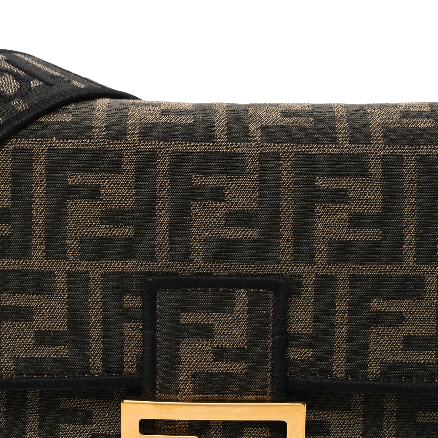 Fabric Jacquard FF 1974 Medium Baguette Tobacco Moro Black