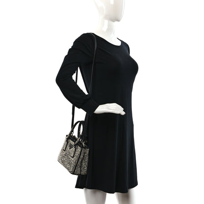 Prada Satin Crystal Mini Galleria Double Zip Tote Metal 2 of 12