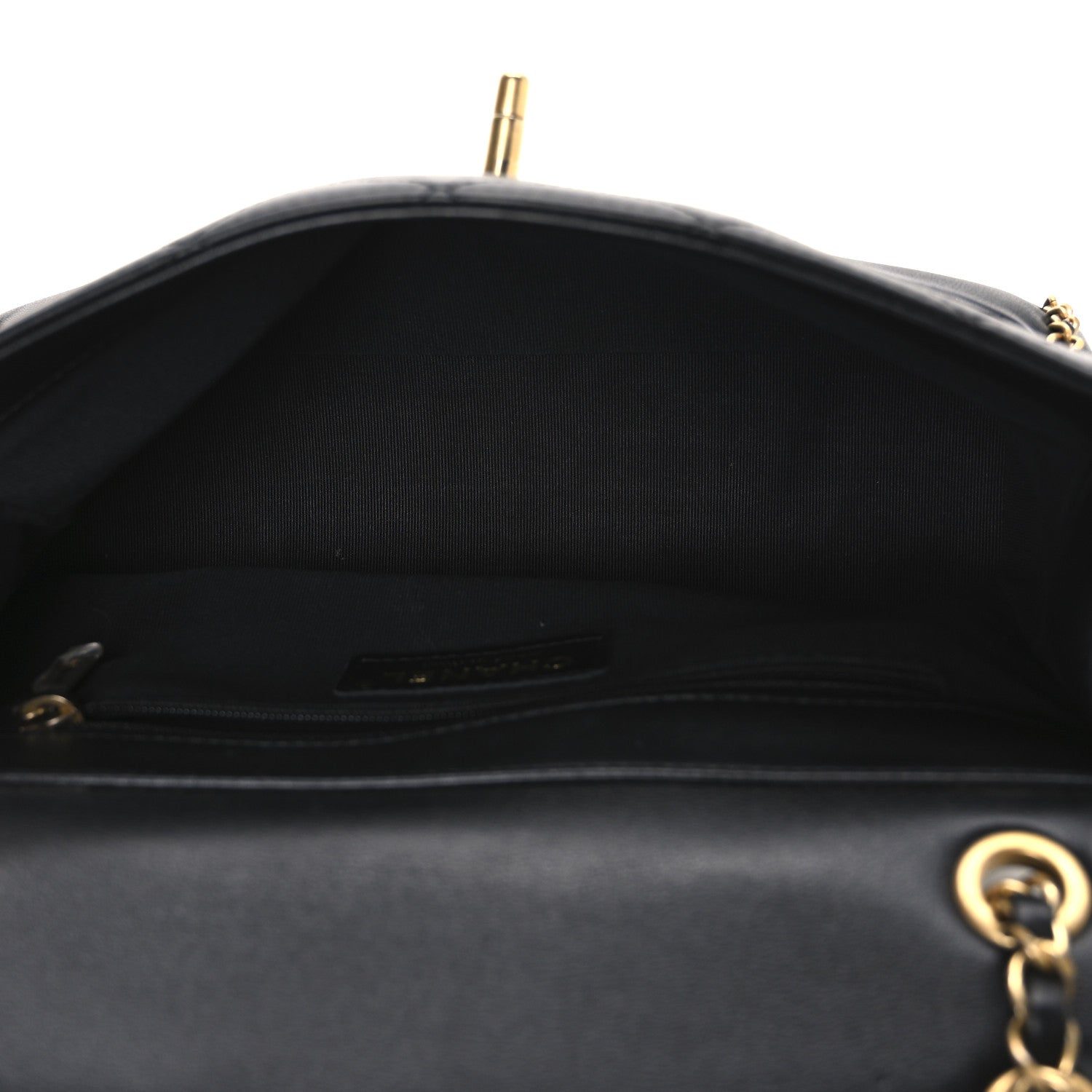 Chanel Calfskin Stitched Chain Flap Black 5 of 10