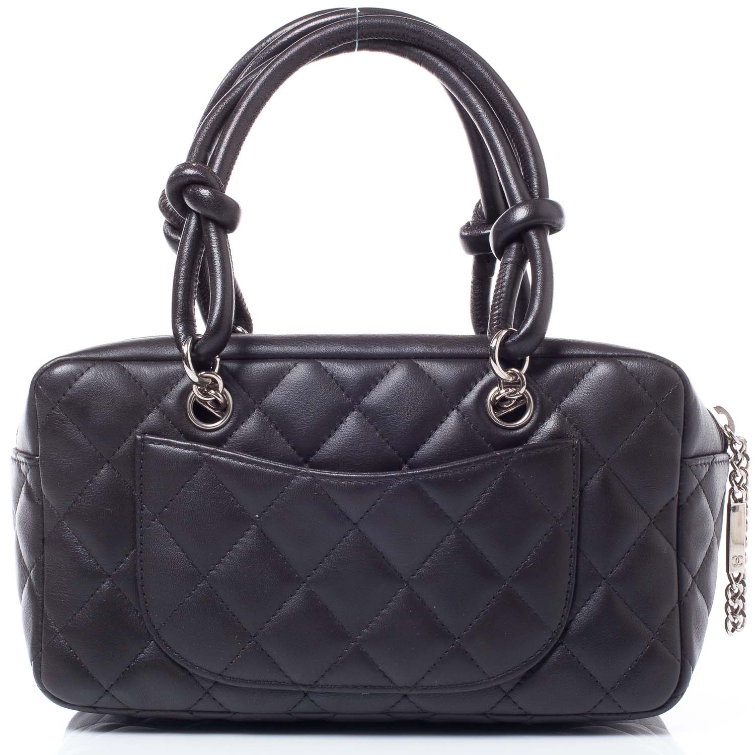 Chanel Calfskin Quilted Small Cambon Bowler Dark Brown 4 of 8