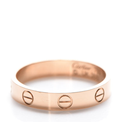 Cartier 18K Pink Gold 3.5mm LOVE Wedding Band Ring 55 7.25 3 of 6