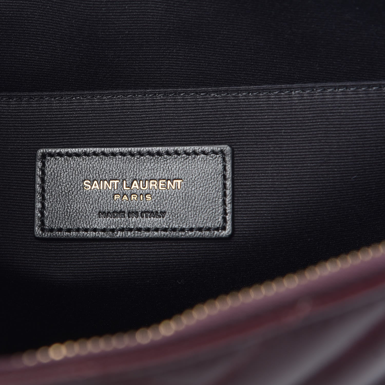 Saint Laurent Calfskin Matelasse Chevron Monogram Document Holder Amaranto 6 of 8