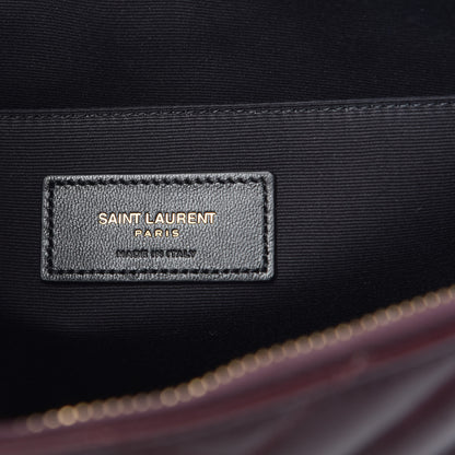 Saint Laurent Calfskin Matelasse Chevron Monogram Document Holder Amaranto 6 of 8