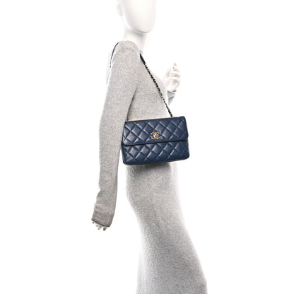 Chanel Lambskin Quilted Medium Trendy CC Flap Navy Blue 2 of 10