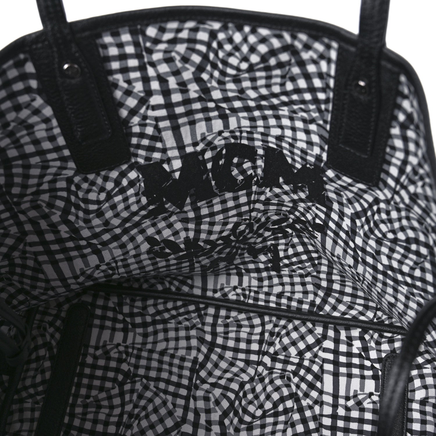 MCM Visetos Medium Reversible Shopper Tote Black 9 of 14