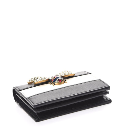 Gucci Calfskin Queen Margaret Card Case Wallet Black Mystic White 4 of 9