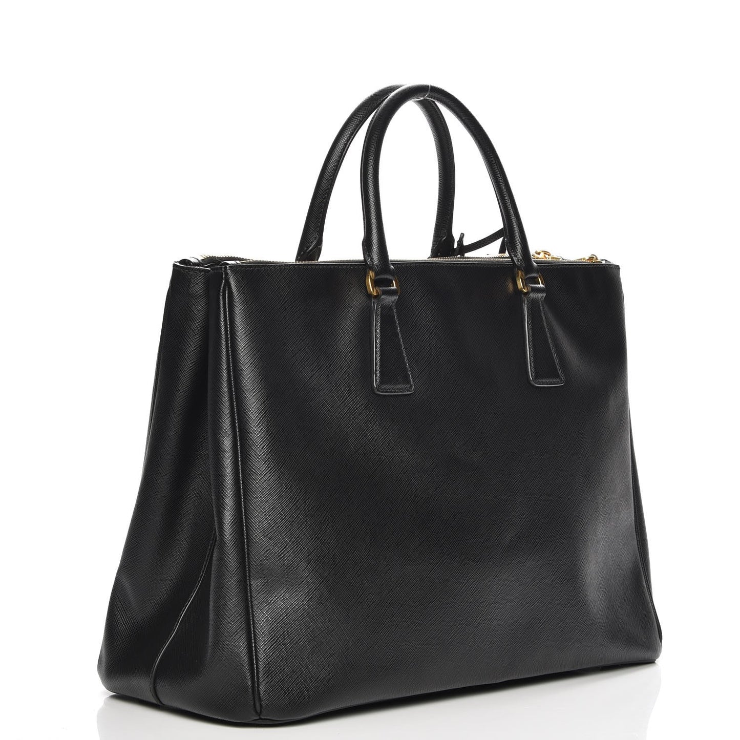 Saffiano Large Galleria Double Zip Tote Black