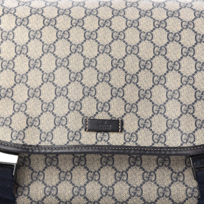 Gucci GG Plus Monogram Medium Double Buckle Flap Messenger Bag Beige Navy 10 of 10