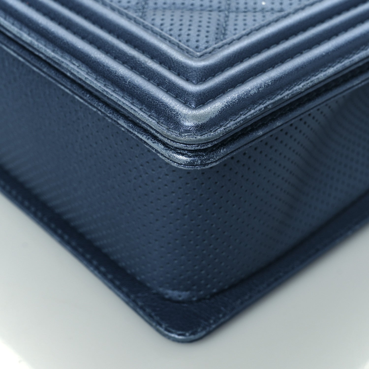 Chanel Perforated Lambskin Quilted New Medium Boy Flap Blue 7 of 18