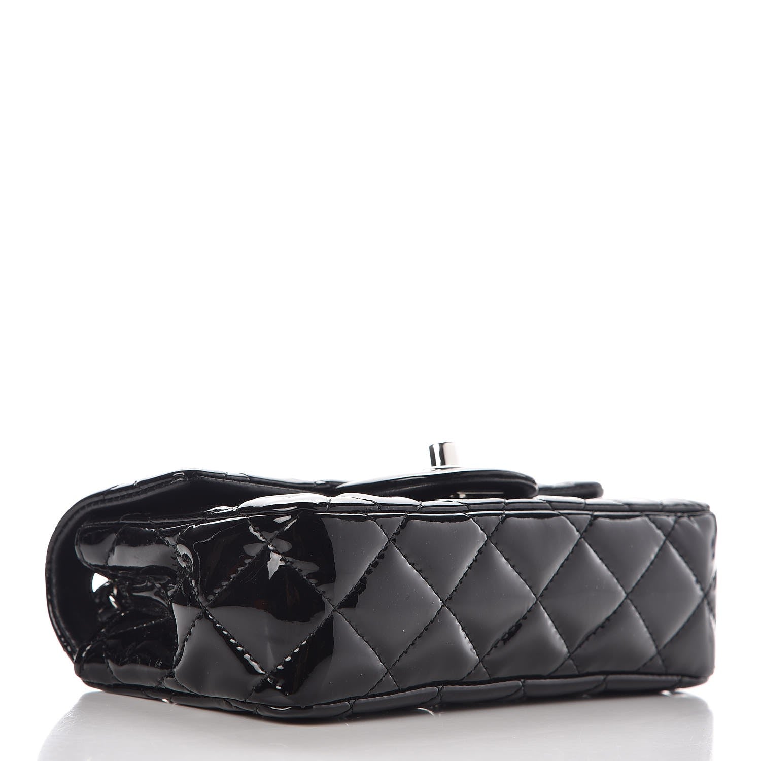 Chanel Patent Calfskin Quilted Extra Mini Rectangular Flap Black 4 of 8