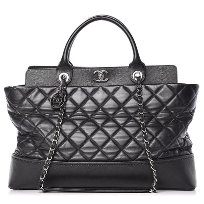 Chanel Lambskin Caviar Quilted Bi Coco Large Shopper Tote Black 1 of 10