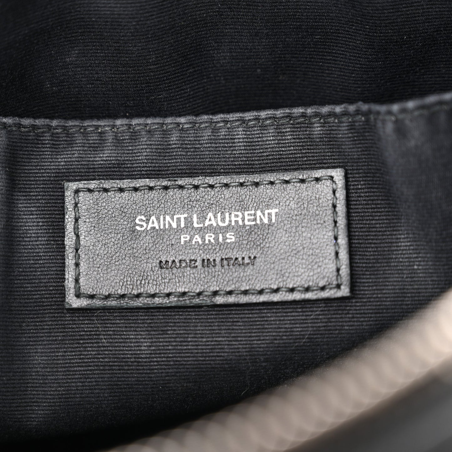 Cracked Shiny Calfskin Matelasse Monogram Lou Camera Bag Black