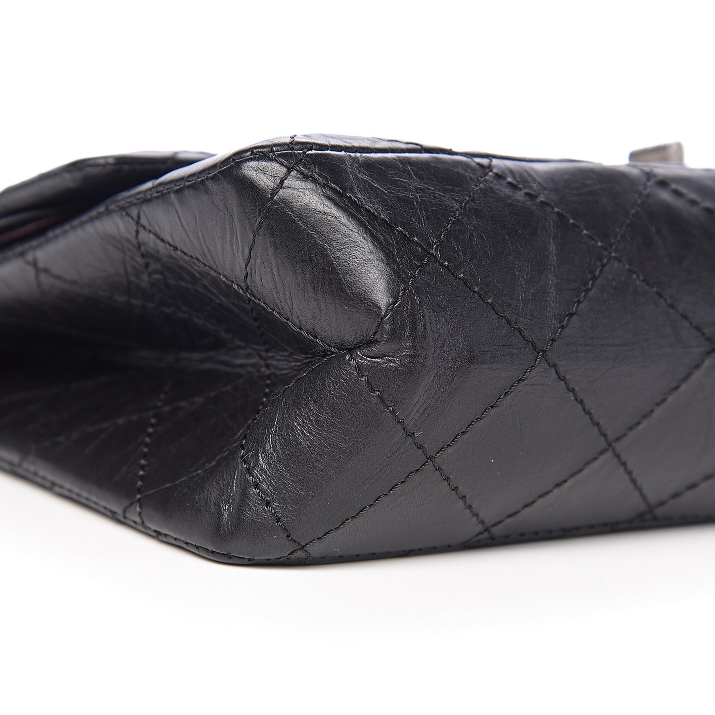 Aged Calfskin Quilted 2.55 Reissue 227 Flap Black
