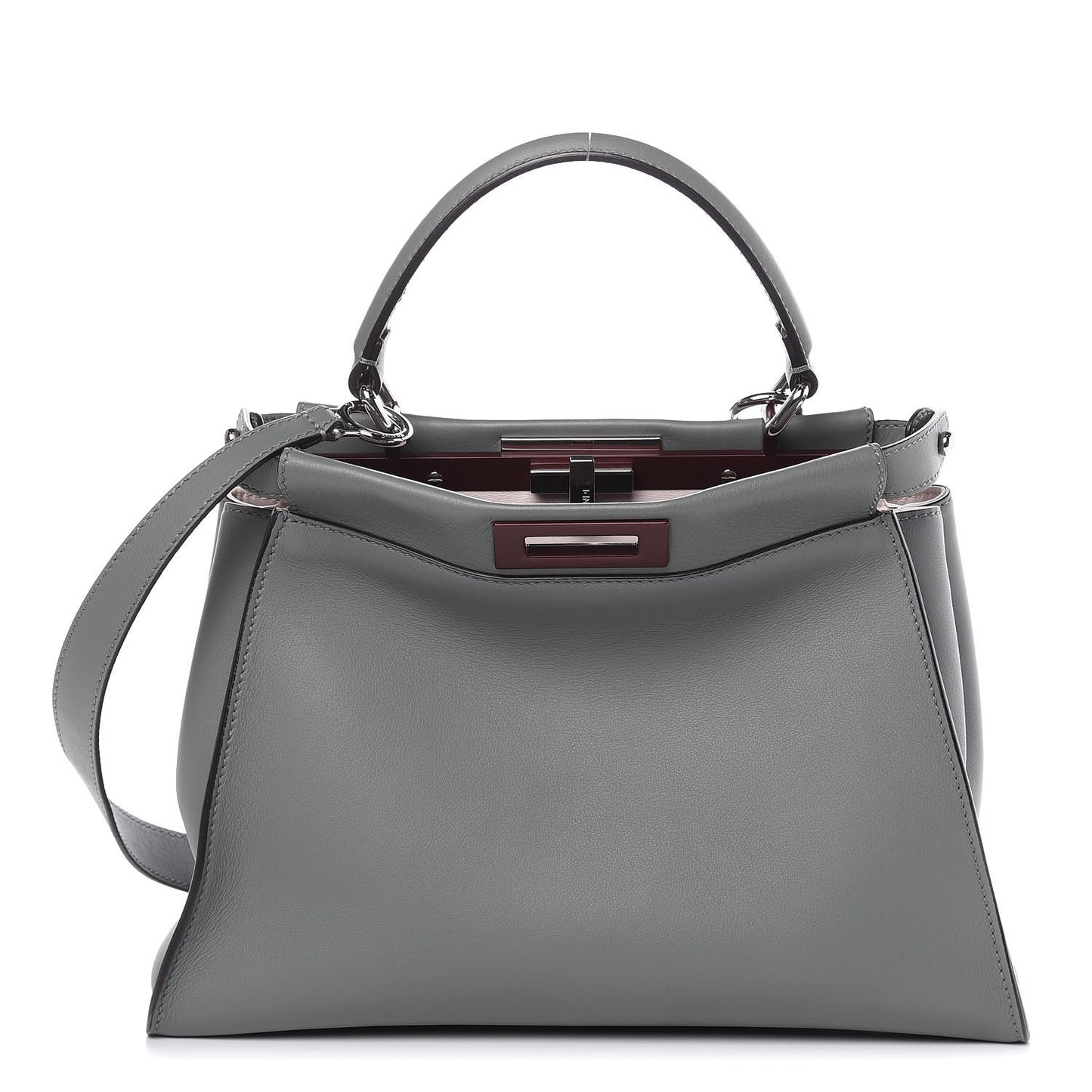 Vitello Seta Shiny Nappa Medium Peekaboo Iconic Satchel Alga Rosa Doll