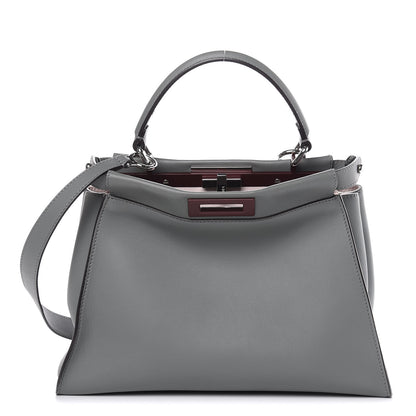 Fendi Vitello Seta Shiny Nappa Medium Peekaboo Iconic Satchel Alga Rosa Doll 1 of 10