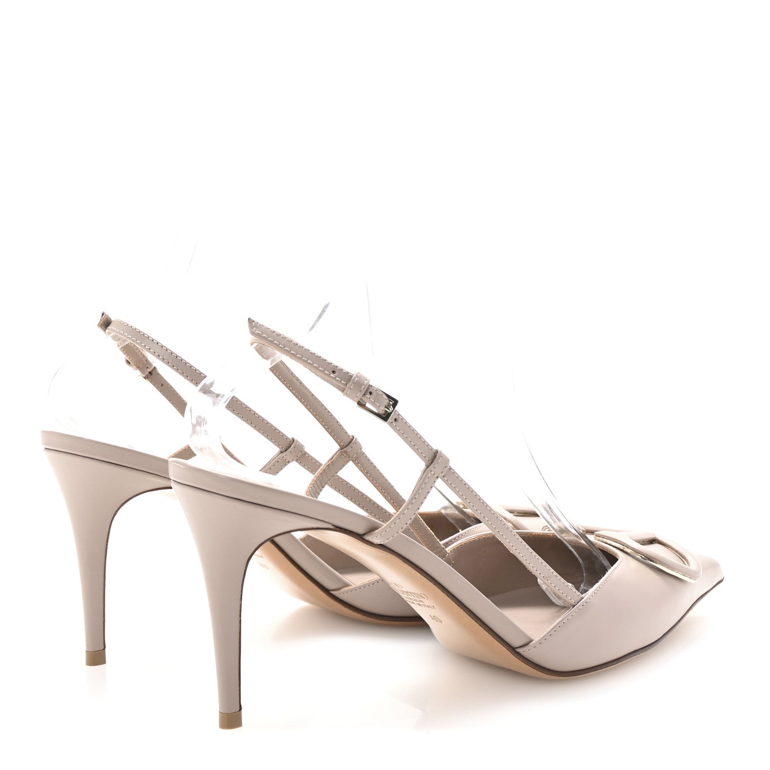 Valentino Garavani Calfskin Vlogo Slingback 40mm Pumps 40 Poudre 5 of 10