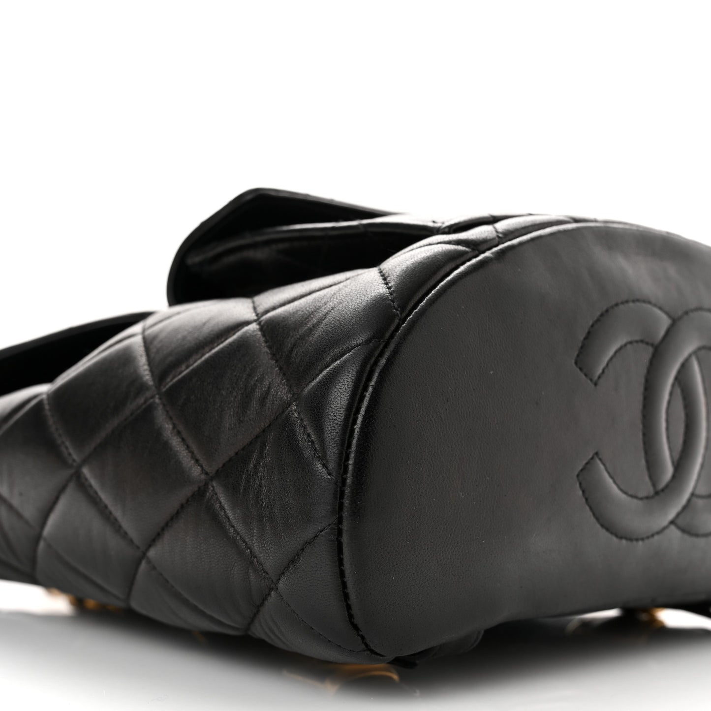 Lambskin Quilted Backpack Black