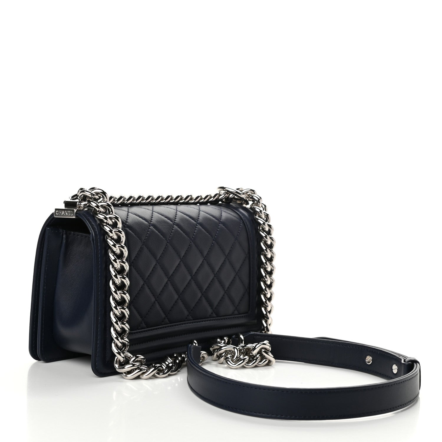 Chanel Lambskin Quilted Small Boy Flap Navy 3 of 11