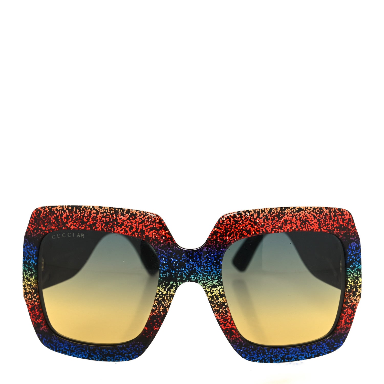 Gucci Square Frame GG0102S Sunglasses Glitter Gold Multi 2 of 7
