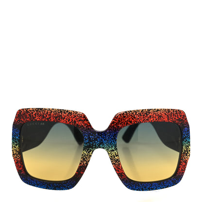 Gucci Square Frame GG0102S Sunglasses Glitter Gold Multi 2 of 7